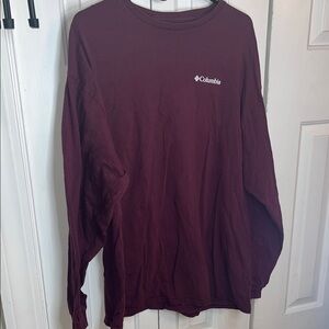 XXL women’s  Columbia Burgundy Long Sleeve Tee camping outdoor hiking shirt